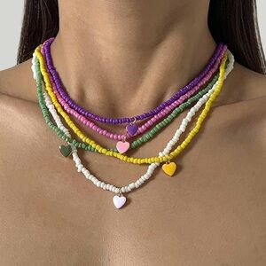 NWOT Urban Outfitters Beaded Heart Necklace